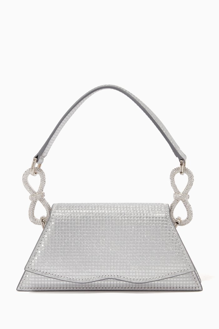 

Mini Samantha Shoulder Bag in Embossed-leather, Silver