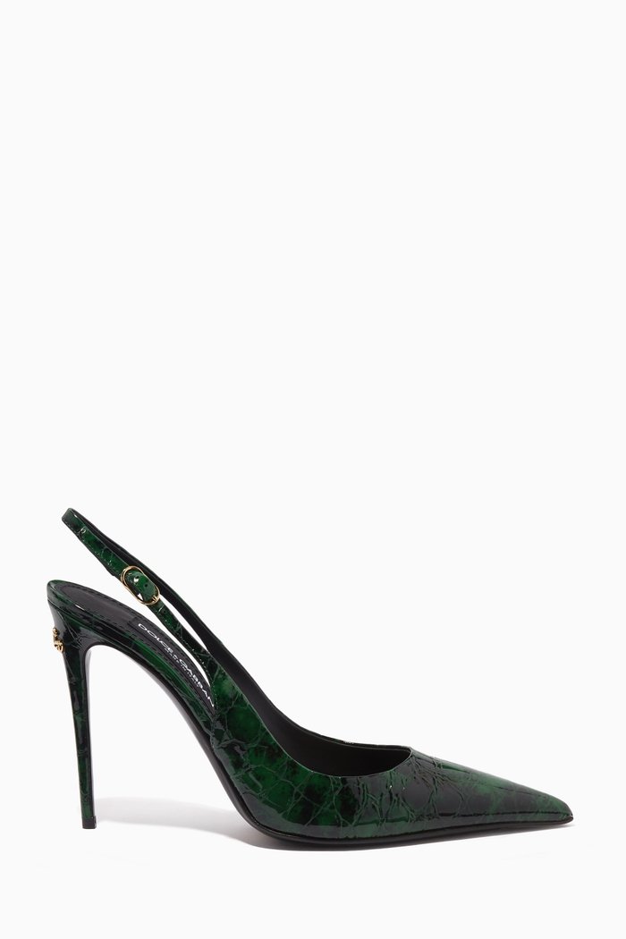 

Lollo 105 Slingback Pumps in Patent Leather, Green