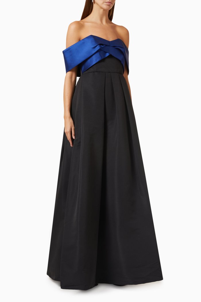 

Kelli Strapless Gown in Silk-blend, Blue
