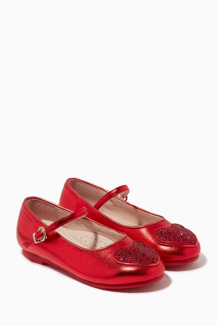 

Amora Ballerinas in Leather, Red