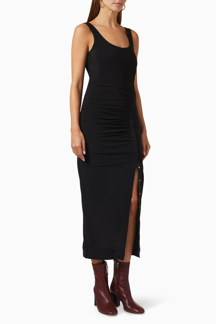 

Twist Tank Dress in Crepe, Black