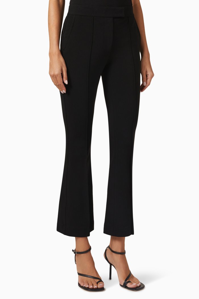 

Cropped Bootcut Pants in Stretch Twill, Black