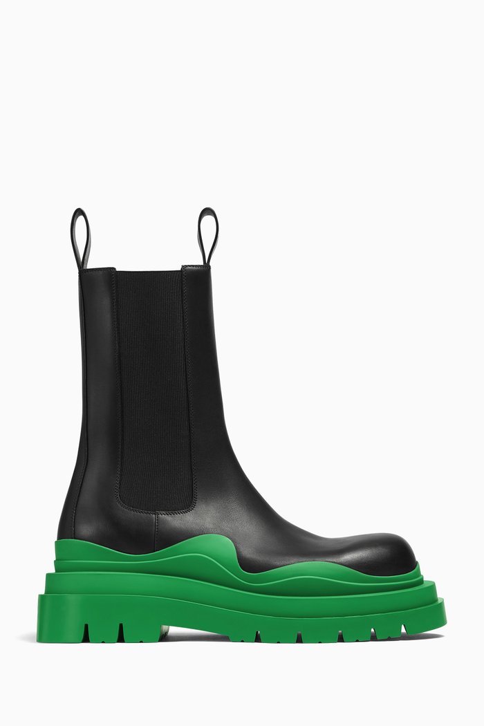 

Tire Chelsea Boots in Calf Leather, Black