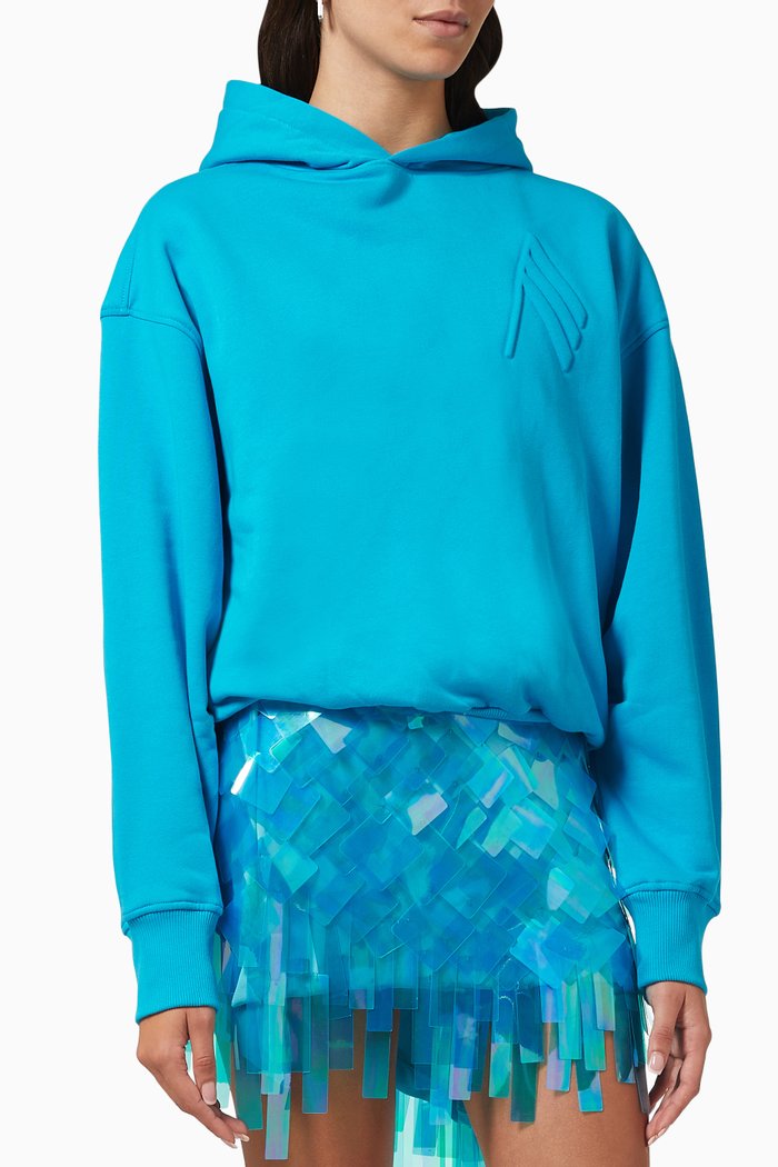 

Hooded Sweatshirt in Cotton Fleece, Blue