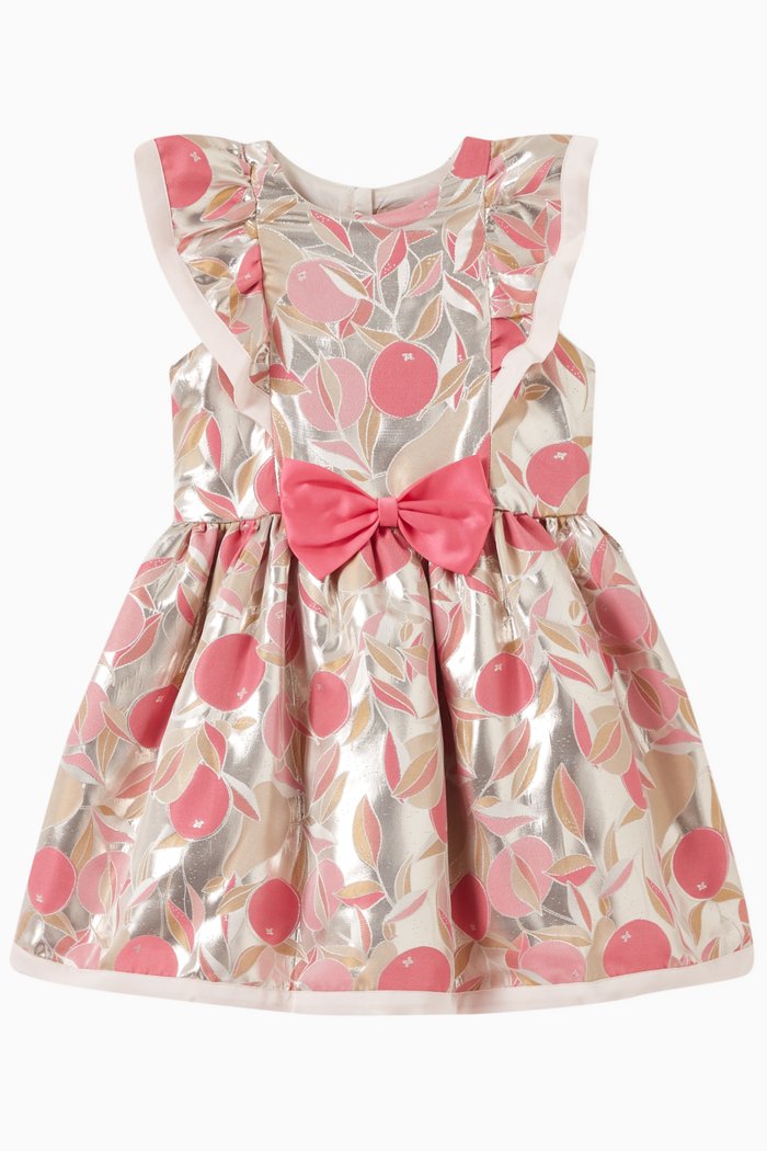 

Festive Fruits Dress in Satin Jacquard, Pink