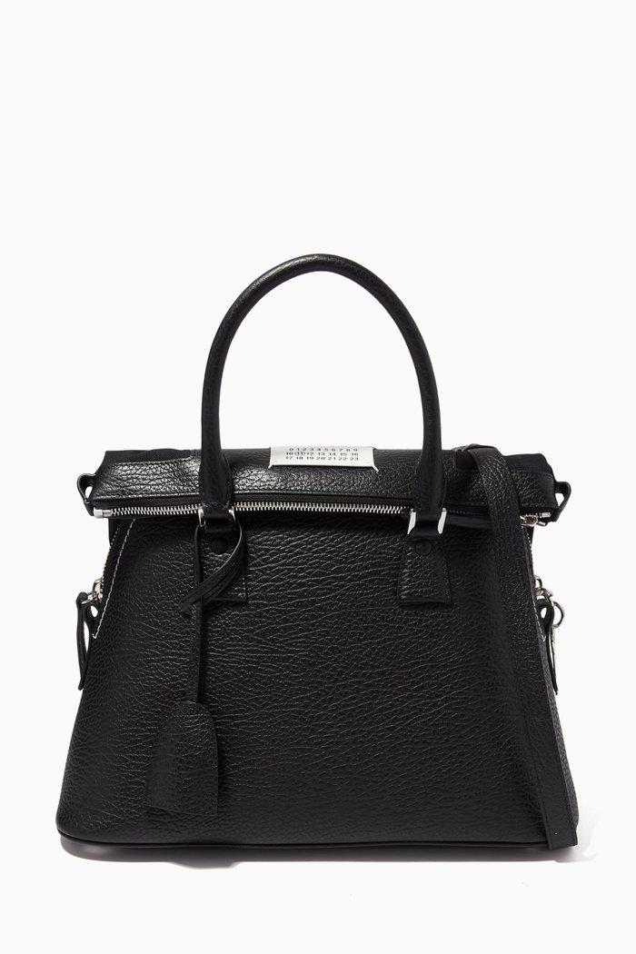

Medium 5AC Satchel Bag in Leather, Black
