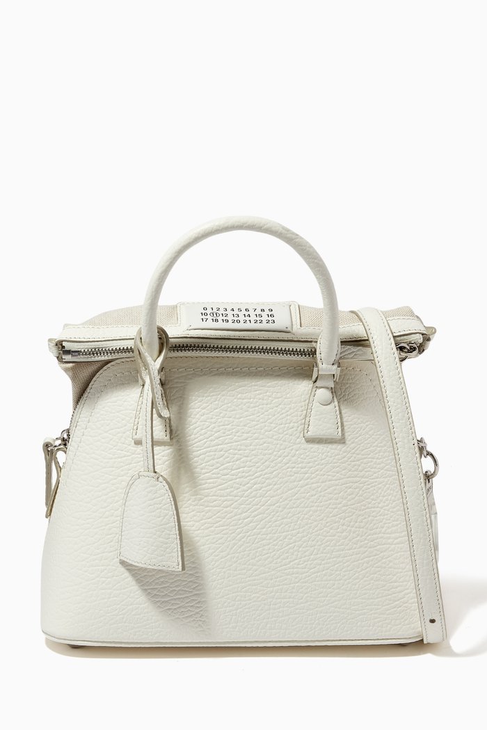 

Mini 5AC Satchel Bag in Leather, White
