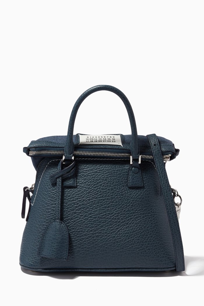 

Mini 5AC Satchel Bag in Leather, Blue