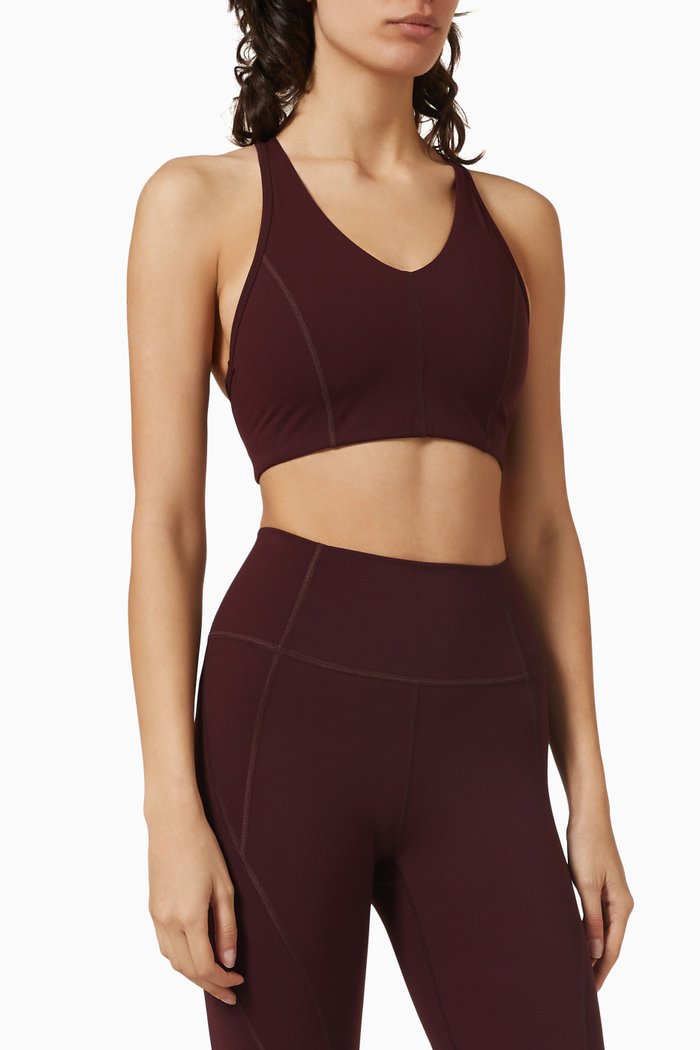 

Femme Fatale Sports Bra in Nylon, Burgundy