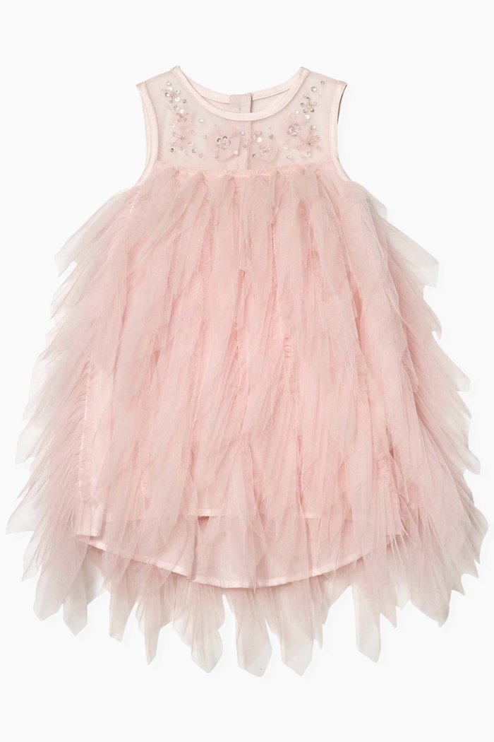 

Bebe Little Blossom Tulle Dress in Cotton & Nylon, Pink