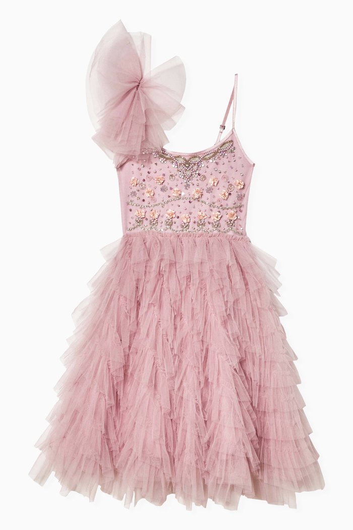 Gala Tutu Dress in Cotton & Nylon, Purple