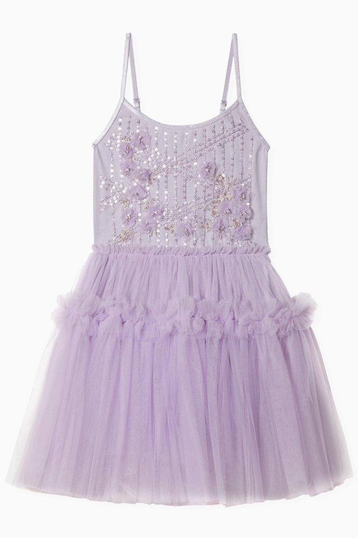 

Mayflower Tutu Dress in Cotton & Nylon, Purple