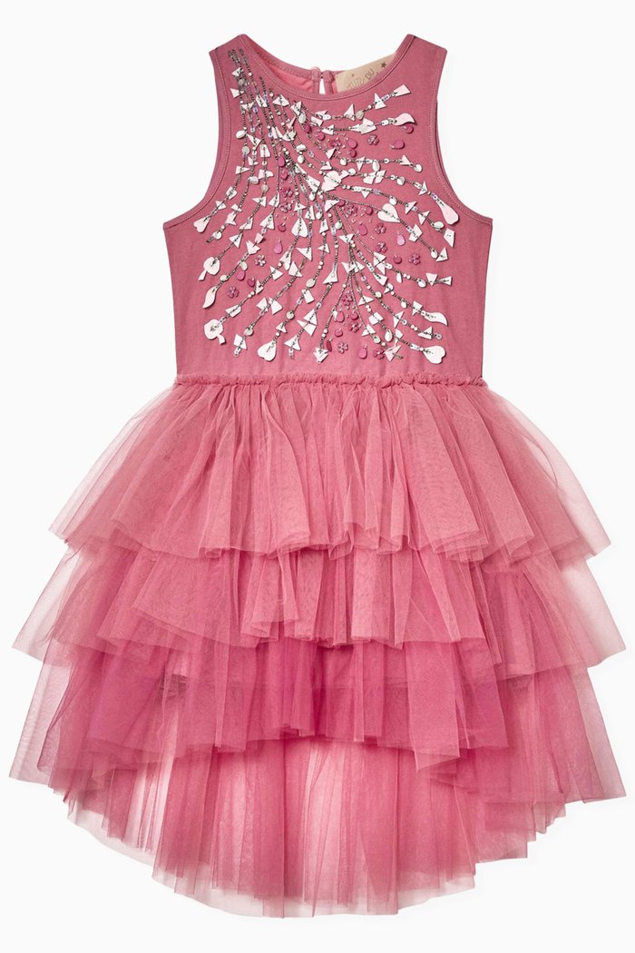 

Berry Delight Tutu Dress in Cotton & Nylon, Pink