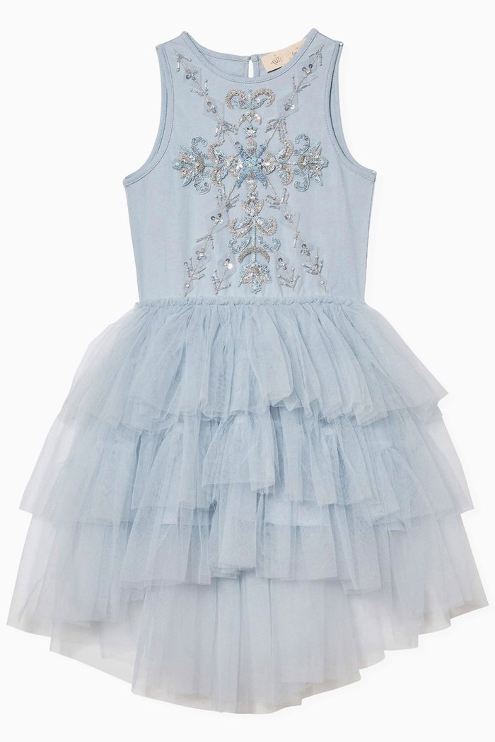 

Winter Crystal Tutu Dress in Cotton & Nylon, Blue