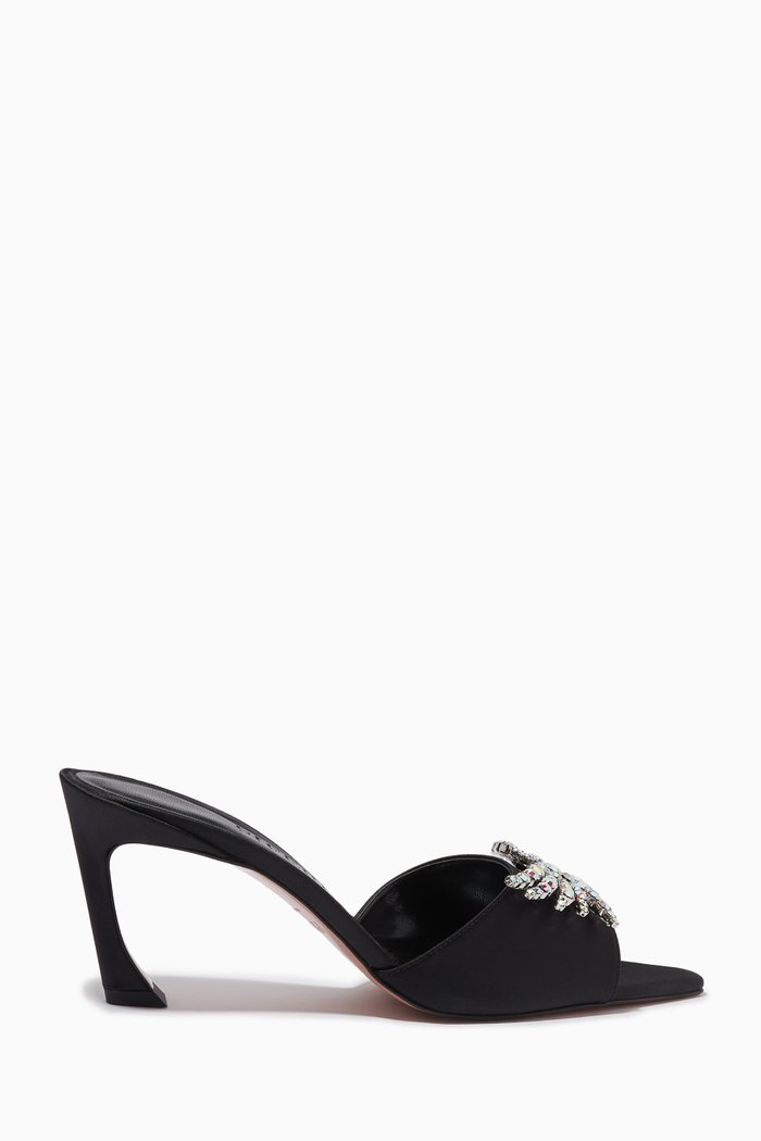 

Lotta 70 Embellished Mules in Satin, Black