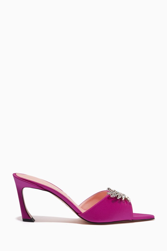 Lotta 70 Embellished Mules in Satin, Pink