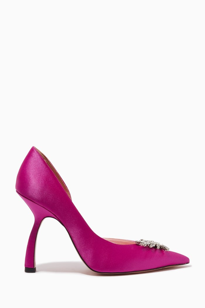 Ursula 100 Embellished Pumps in Satin, Pink