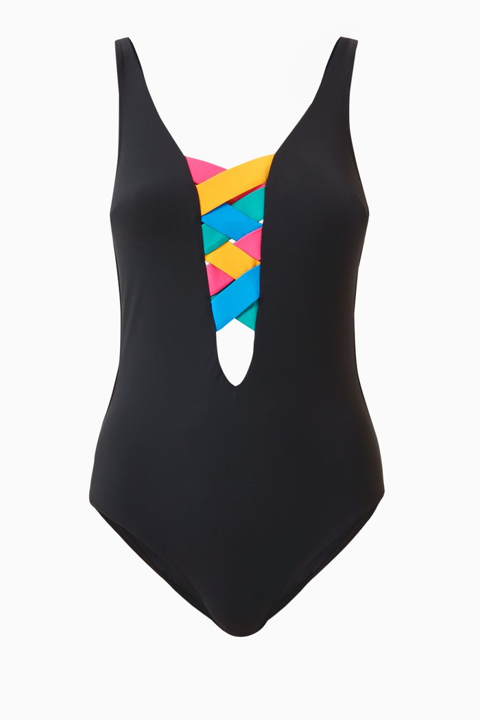

St Martin Bandage One-piece Swimsuit, Black