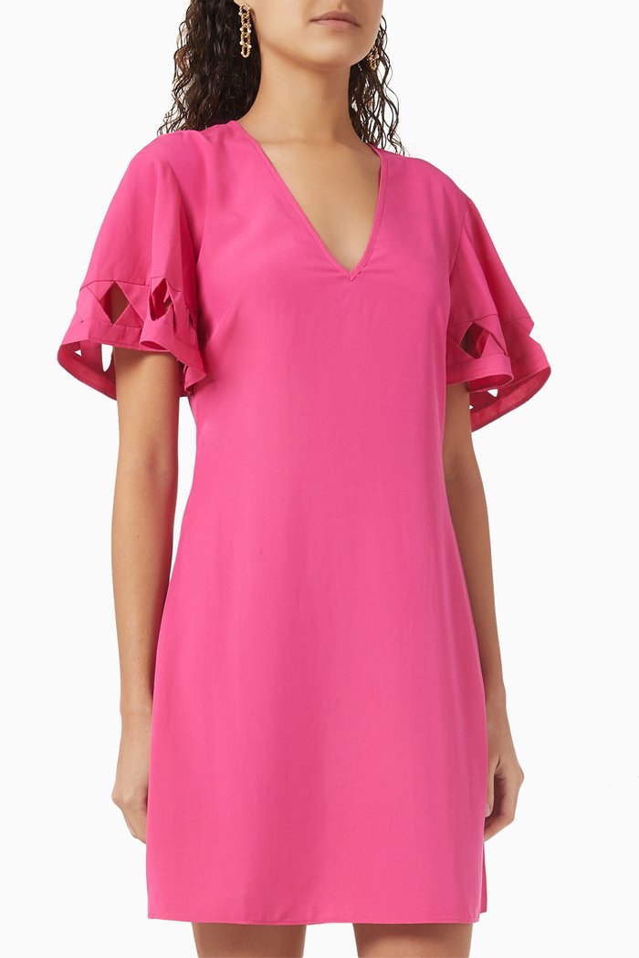 

Santorini Mini Dress in Modal-challis, Pink