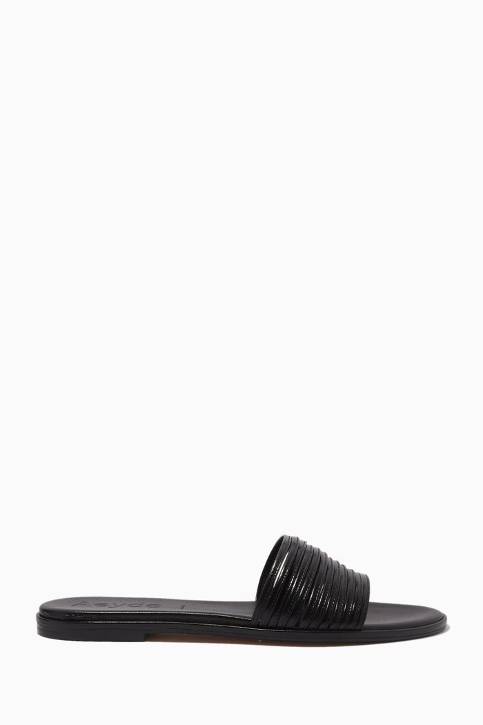 

Noa Open-toe Flats in Nappa, Black