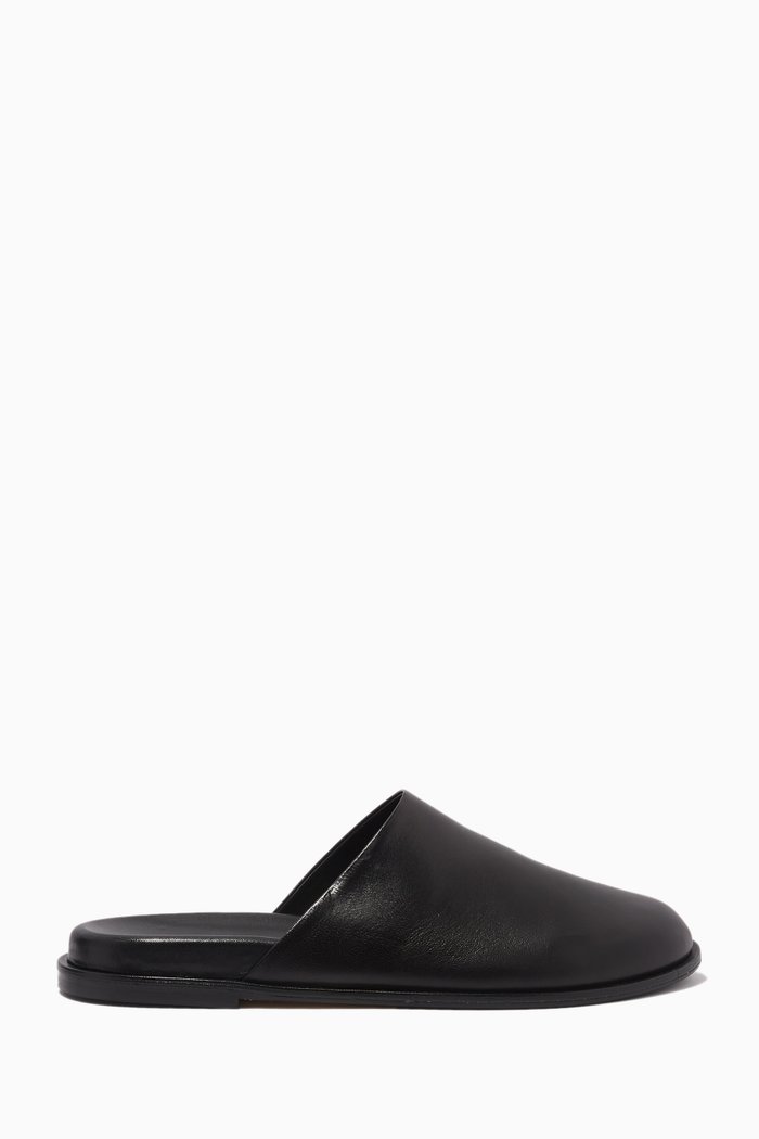 

Arne Round-toe Slippers in Nappa, Black