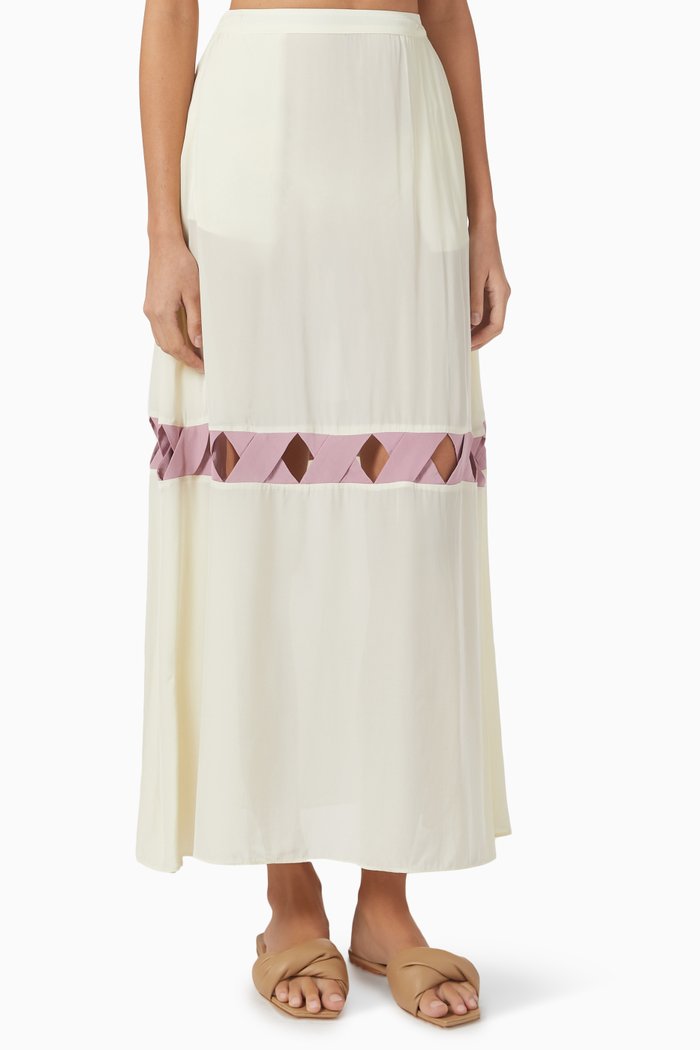 

Sardinia Bandage Maxi Skirt in Viscose-chiffon, White