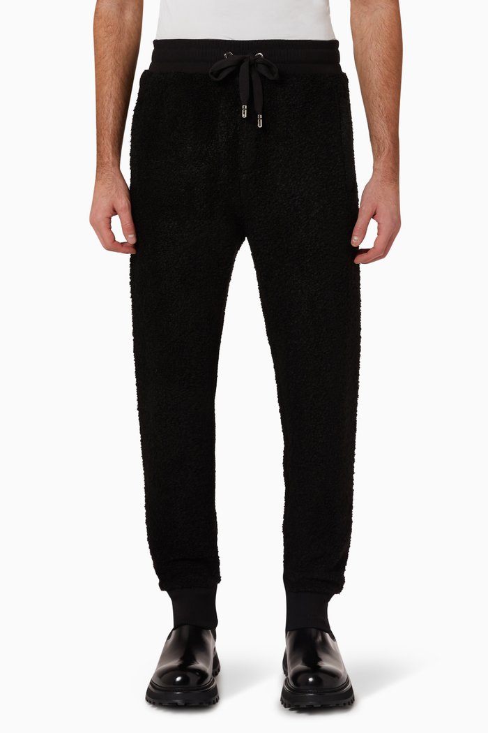 

Jogging Pants in Bouclé, Black