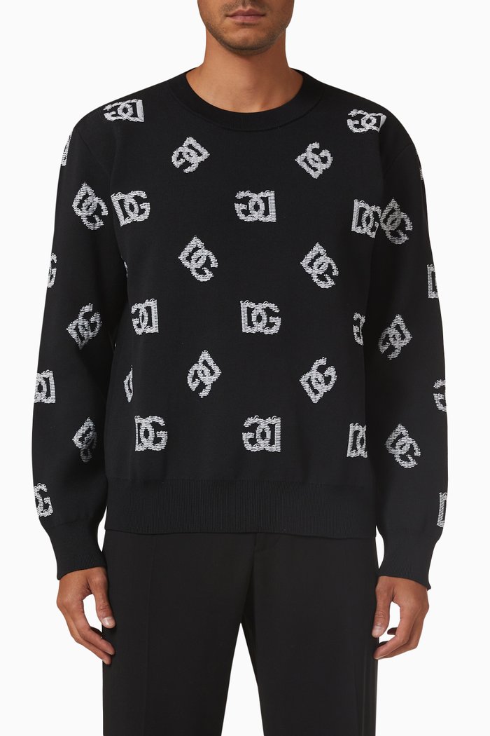 

DG Logo Sweater in Technical Jacquard, Black
