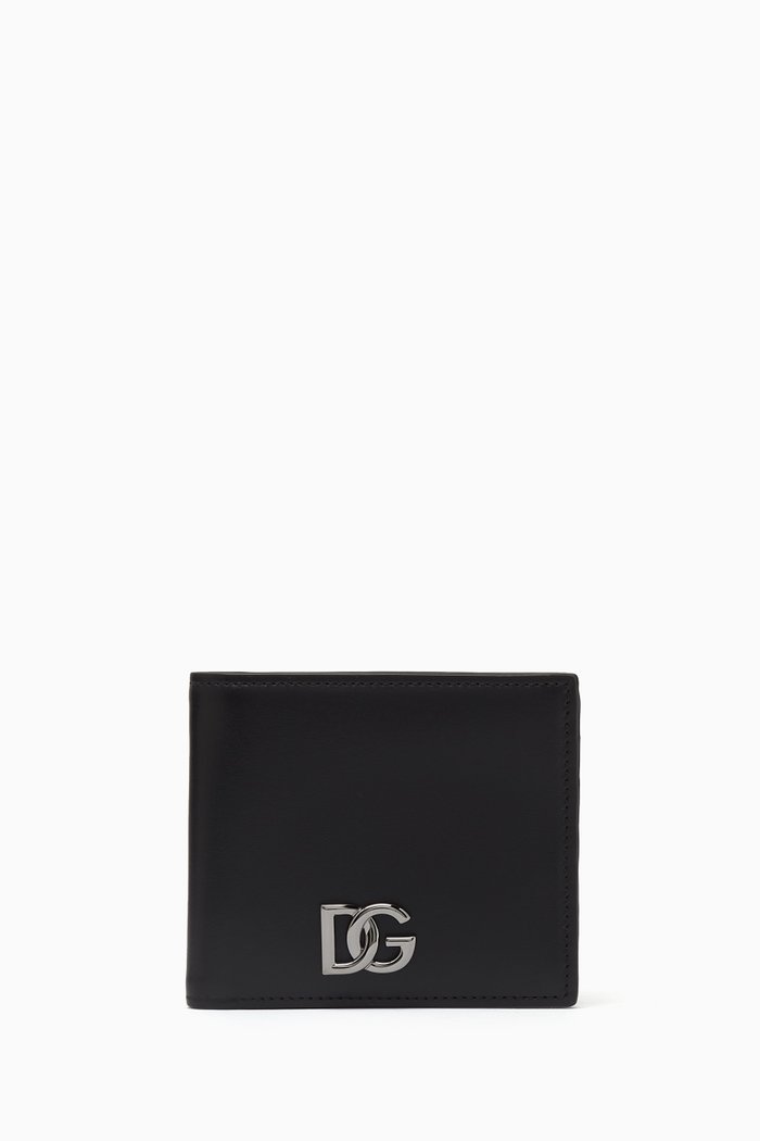 

DG Bi-fold Wallet in Leather, Black