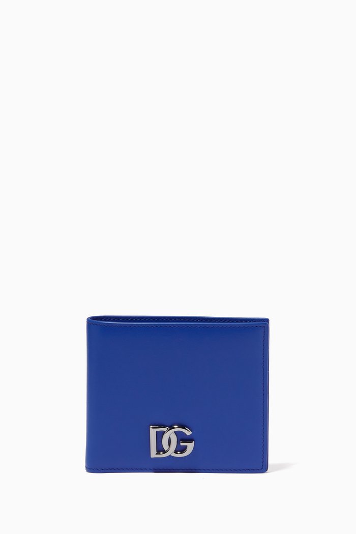 

DG Bi-fold Wallet in Leather, Blue
