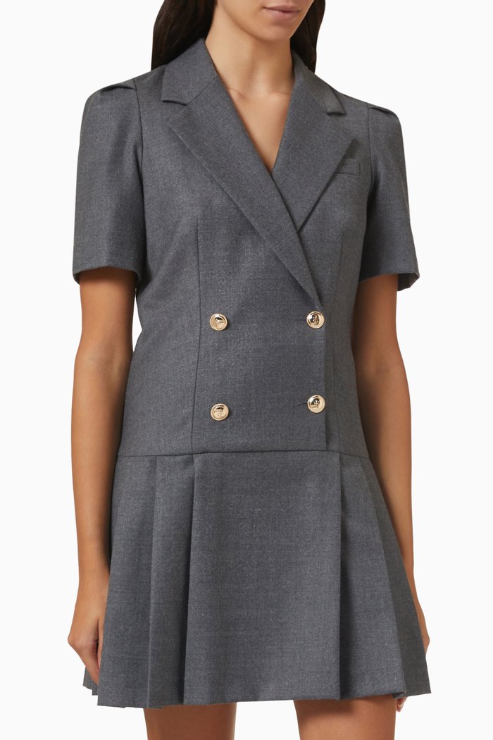 

Meloni Mini Coat Dress in Tweed, Grey