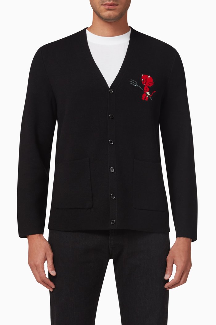 

x Hot Stuff Cardigan in Wool Blend, Black