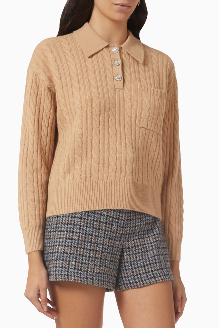 

Erudine Sweater in Cable-knit, Brown
