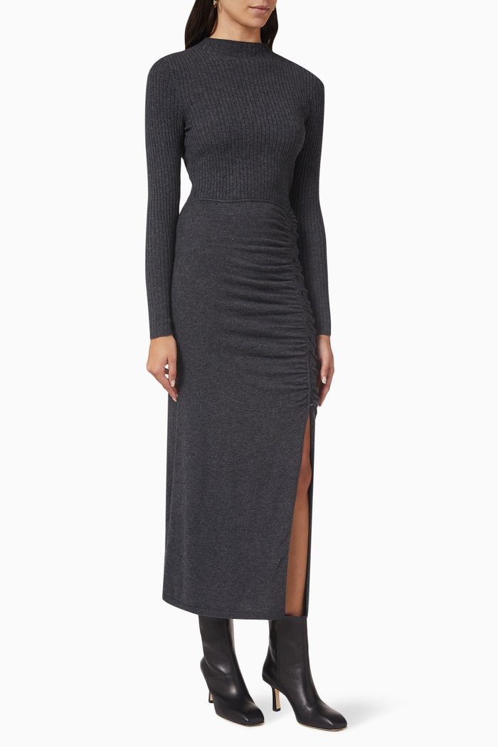 

Fabre Maxi Dress in Ribbed-knit, Grey