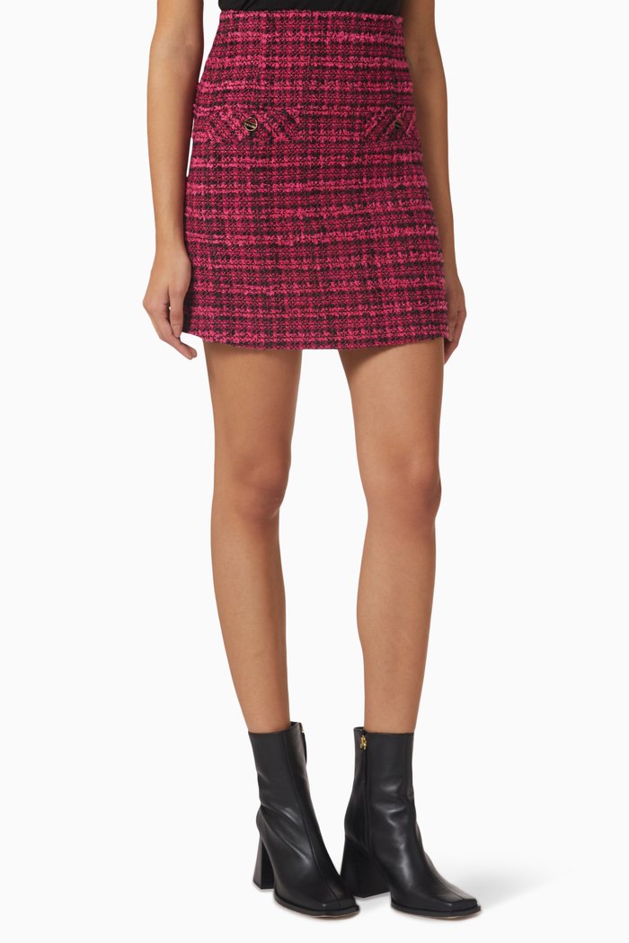 

Andria Mini Skirt in Tweed, Pink