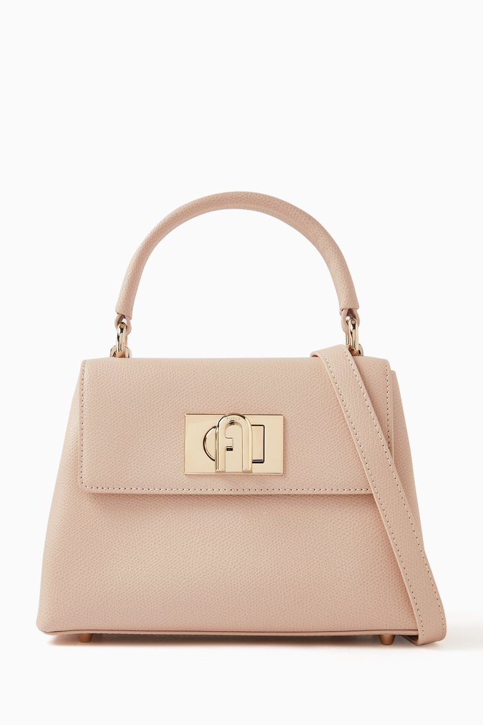 

1927 Mini Top Handle Bag in Grained Leather, Pink