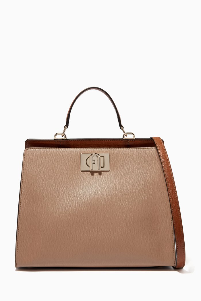 

Medium Furla 1927 Tote Bag in Leather, Neutral