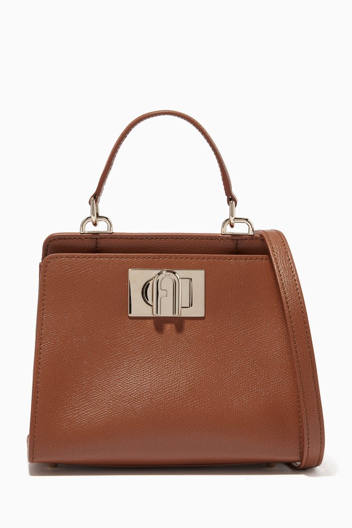 

Mini Furla 1927 Tote Bag in Leather, Brown
