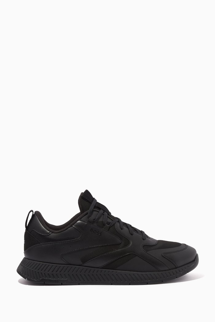 

Titanium Run Sneakers in Knit Mesh, Black