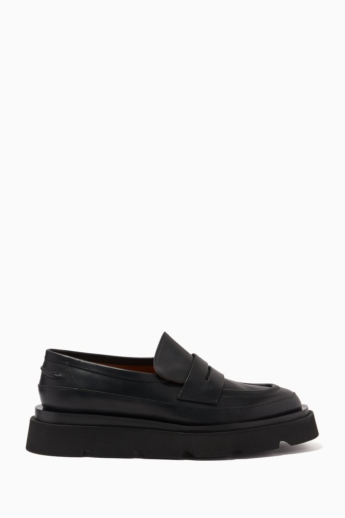 

Canova Chunky Loafers in Calf Leather, Black