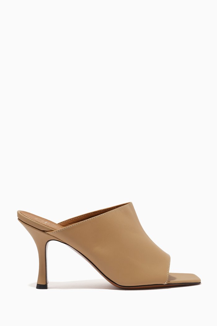 Lezza Mules in Calf Leather, Neutral
