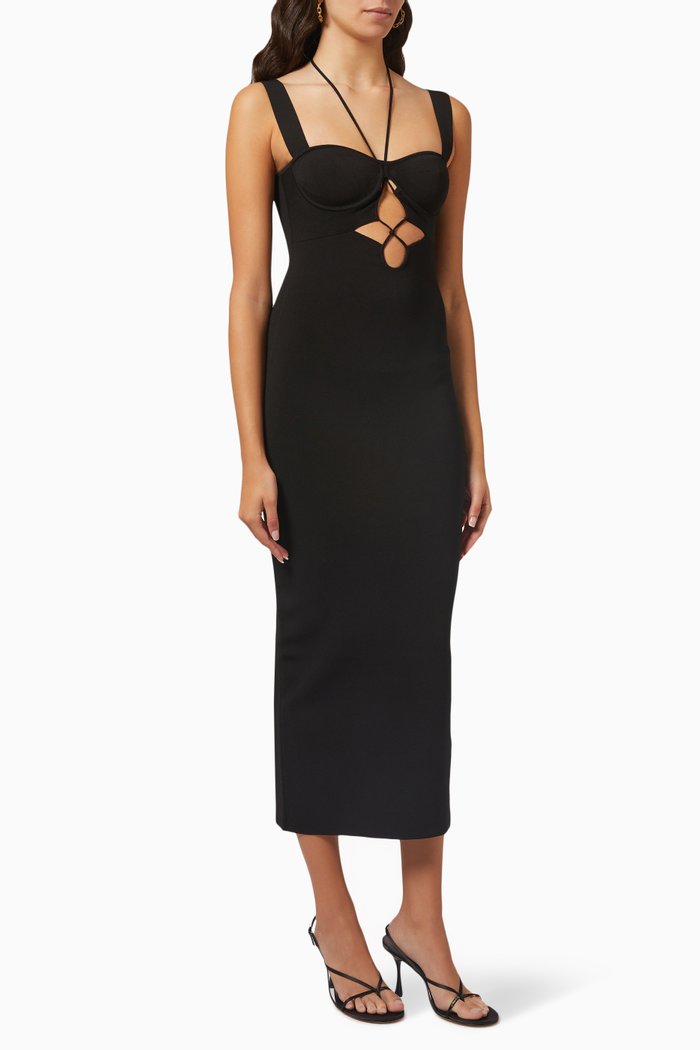 

Kali Midi Dress in Knit, Black