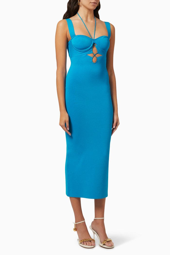 

Kali Midi Dress in Knit, Blue