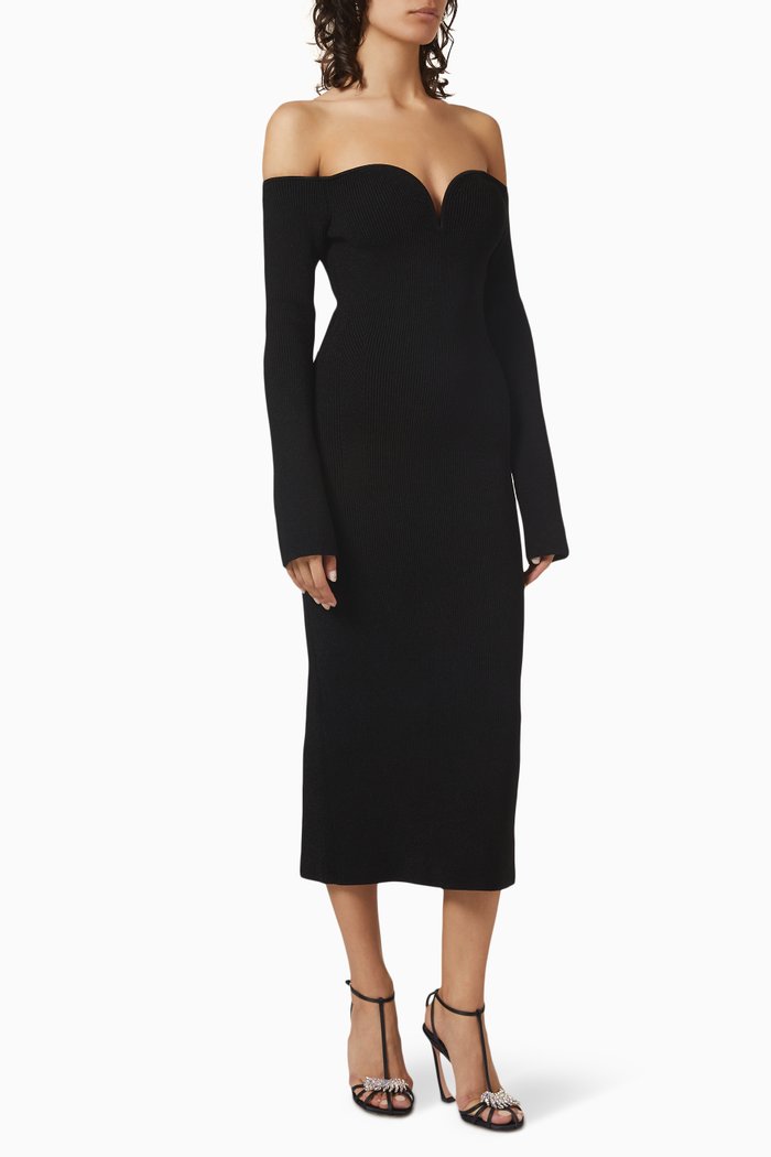 Grace Long Sleeve Dress in Recycled Viscose, Black