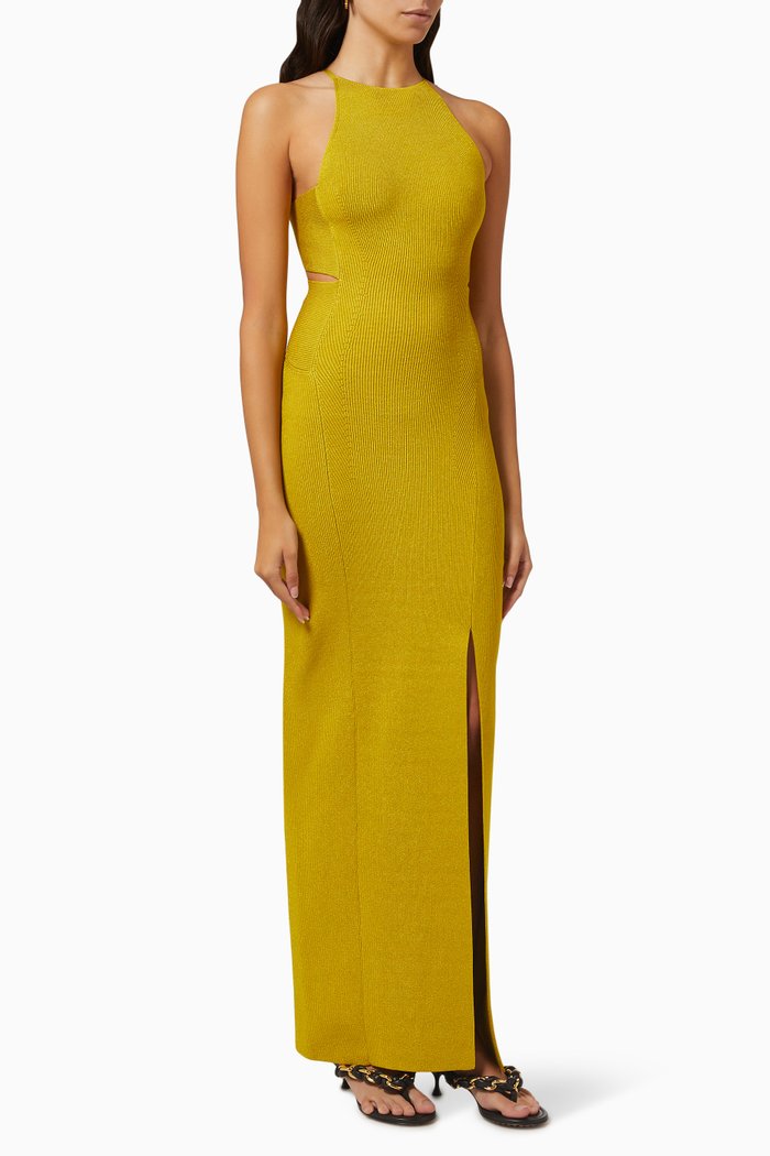 

Claudia Lace Maxi Dress in Recycled Viscose, Yellow