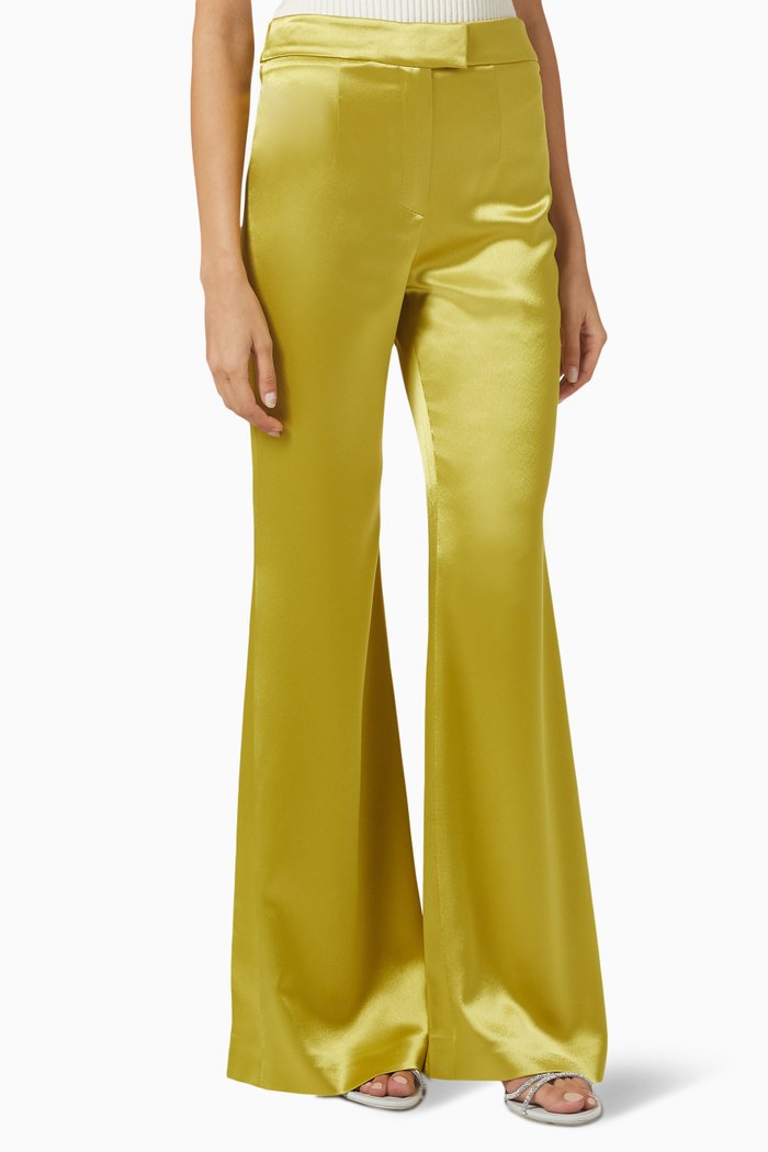 Julianne Pants in Satin, Green
