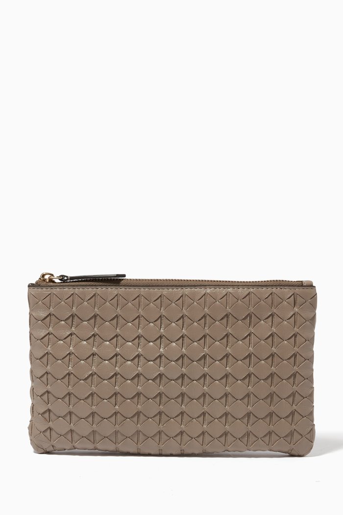 

Pouch in Mosaico Leather, Neutral