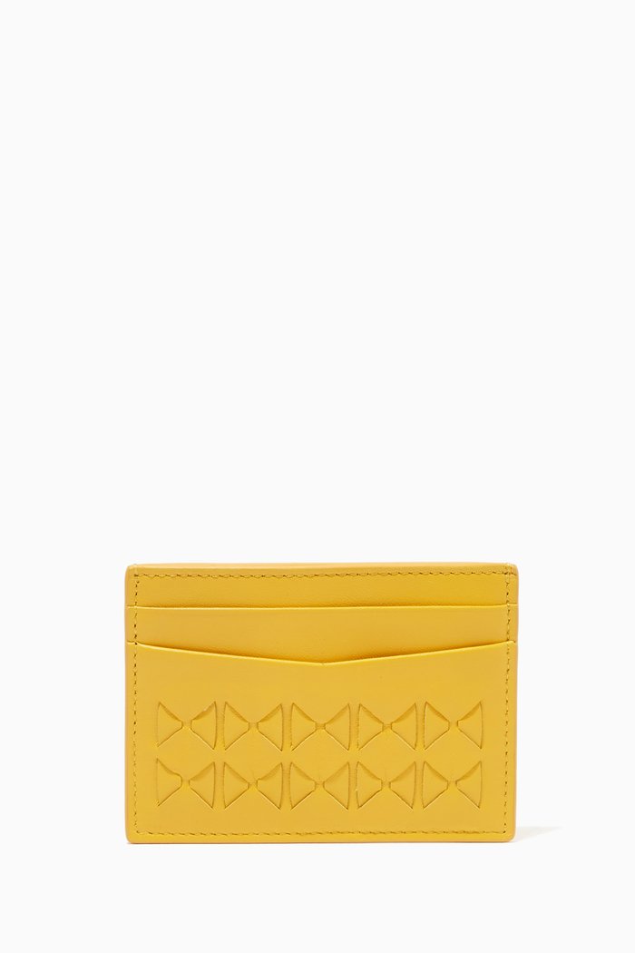 

Card Holder in Mosaico Leather, Yellow