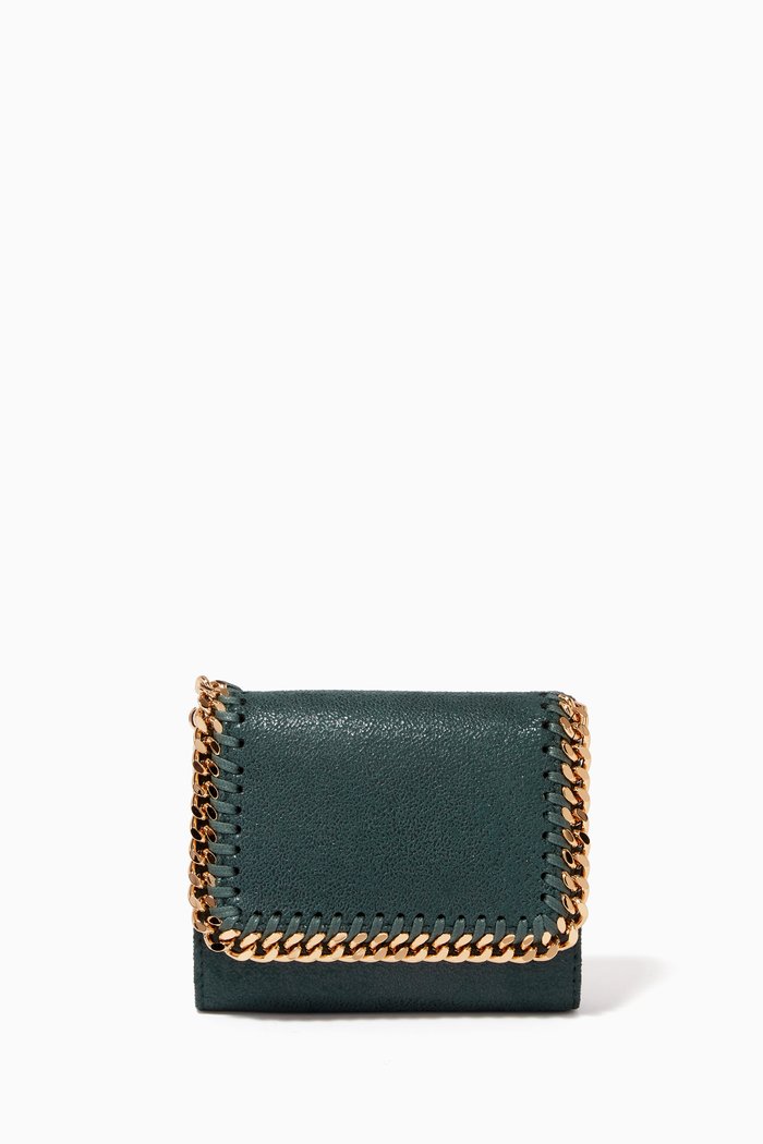 

Falabella Small Flap Wallet in Shaggy Deer, Green