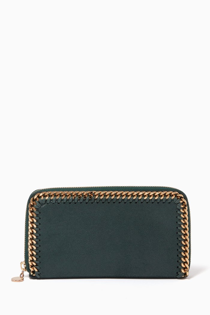 

Falabella Long Wallet in Shaggy Deer, Green
